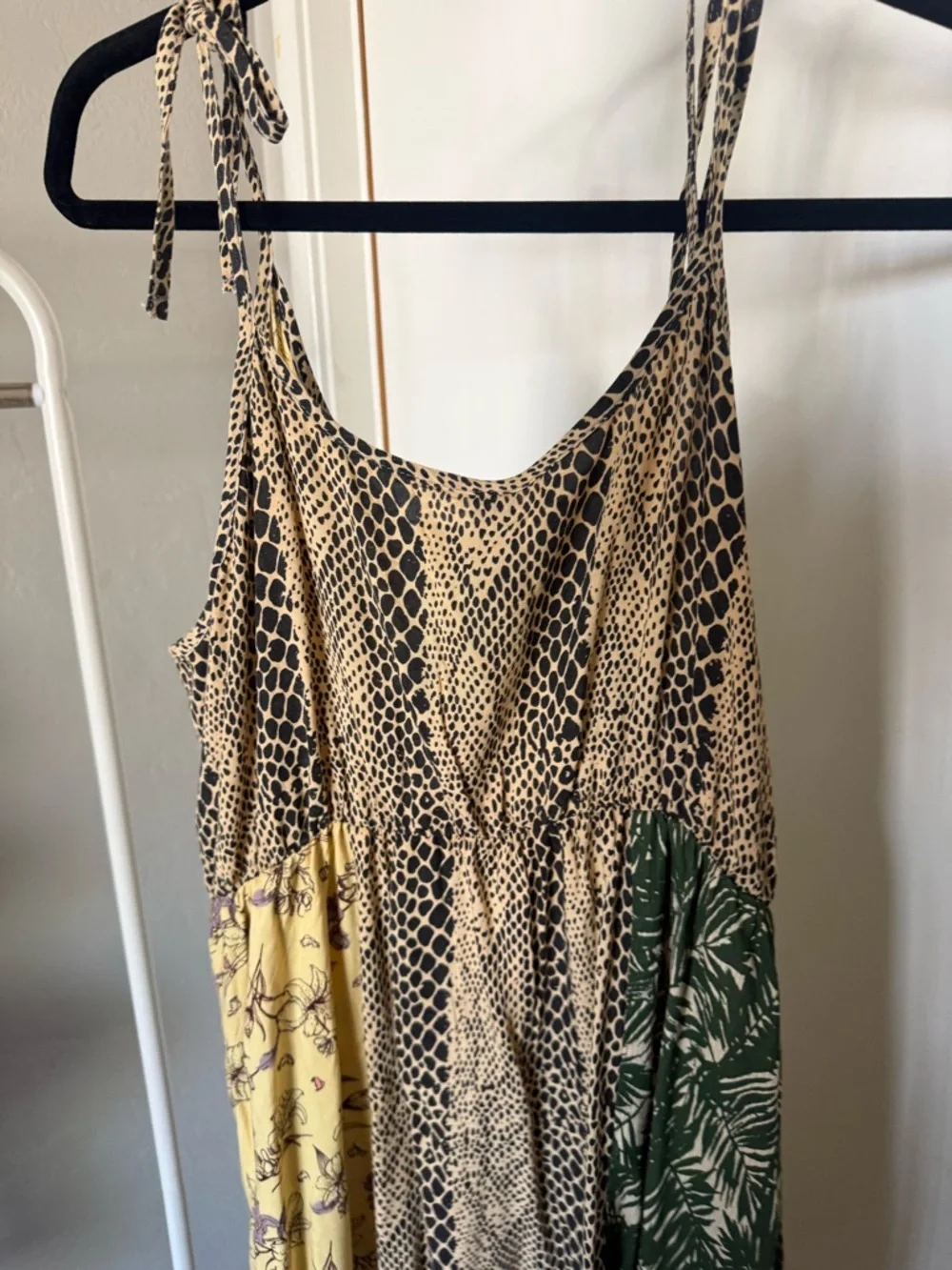 Sacred Threads Yellow and Green Patchwork Maxi Dress - Picture 3 of 4
